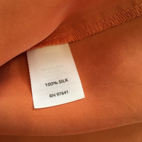 SOLD J Jill silk bow waist blouse top S orange - Picture 6 of 6